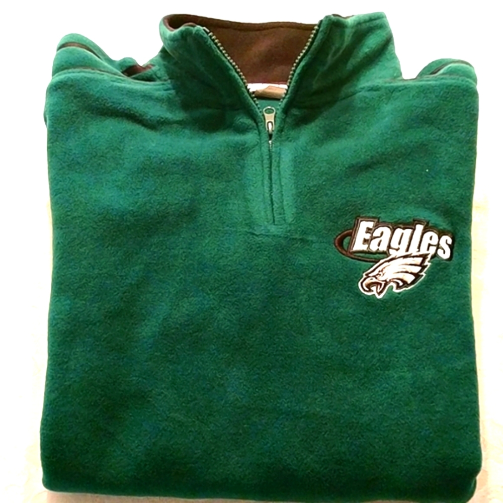 NFL Philadelphia Eagles men's fleece front zipper pullover, size large, NWOT
